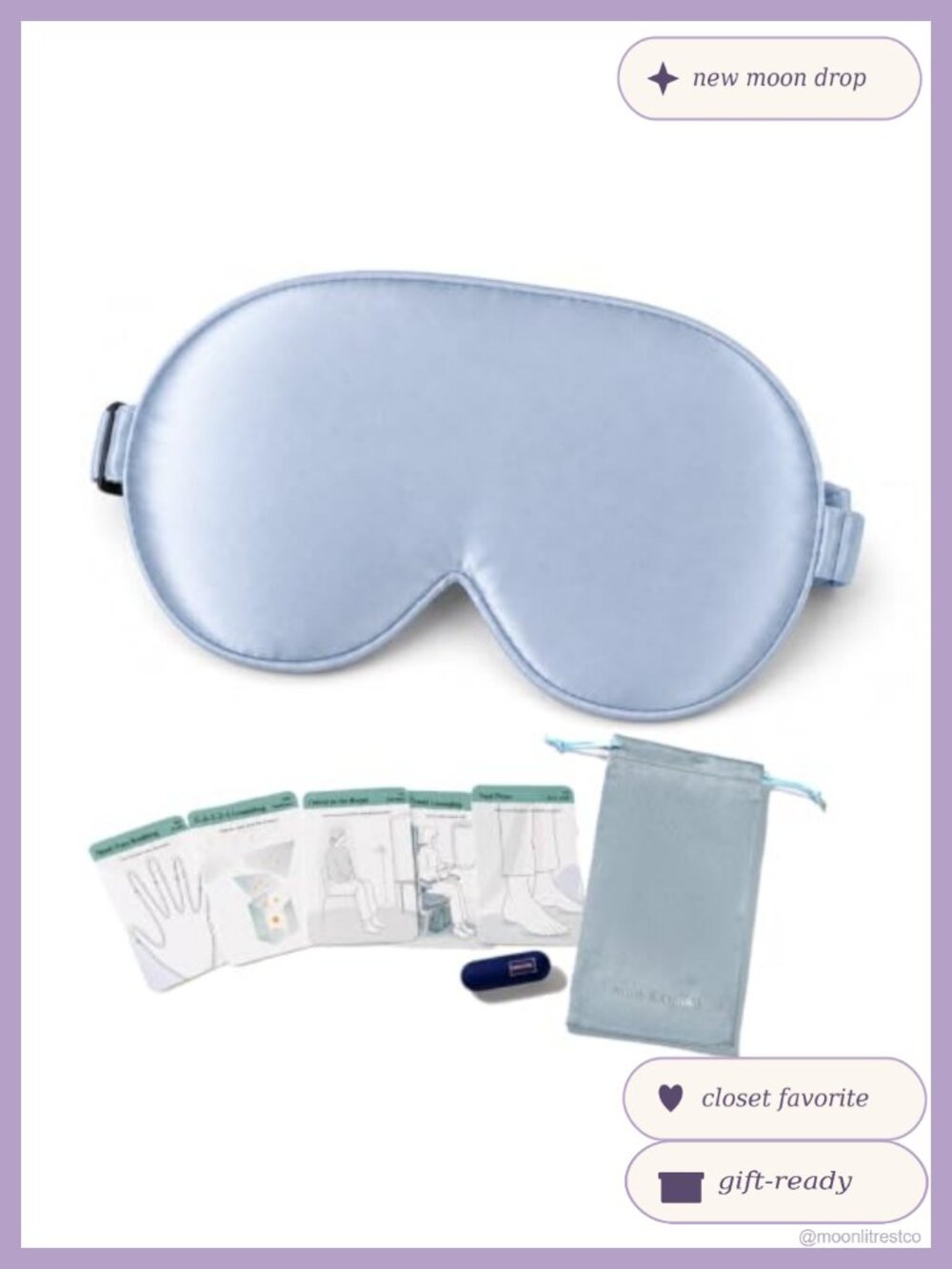3D Contoured Silk Blackout Sleep Mask Travel Eye Mask Set